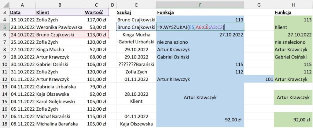 x.wyszukaj vs wyszukaj.poziomo