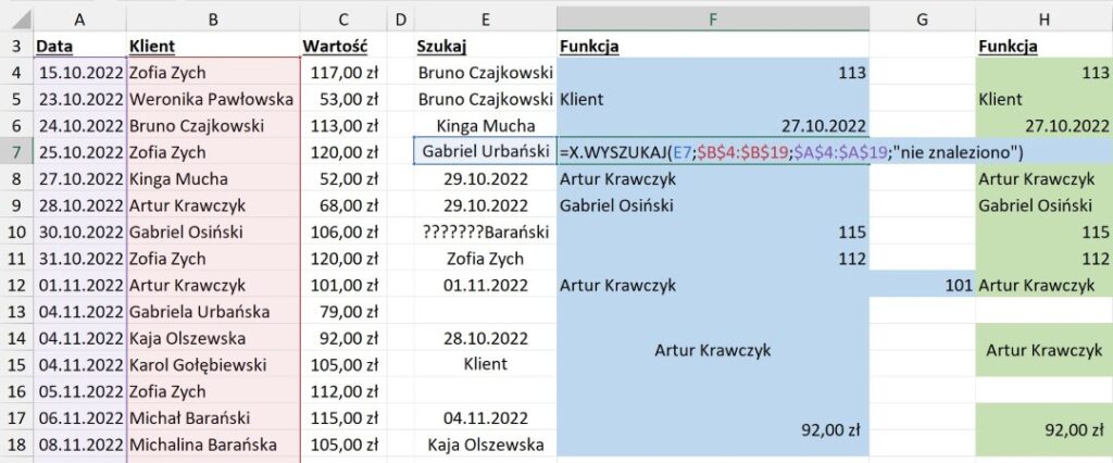 x.wyszukaj jeżeli błąd