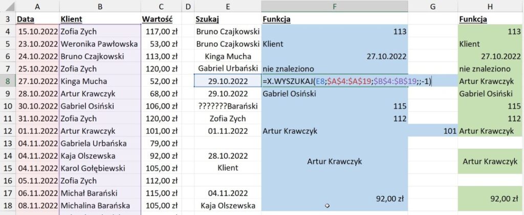 x.wyszukaj przeszukiwanie niedokładne