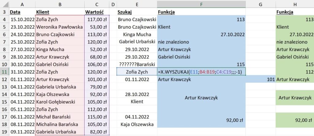 x.wyszukaj przeszukiwanie od końca