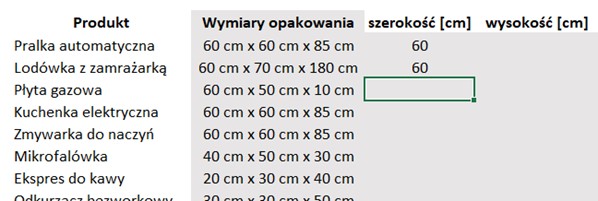 Excel zadania z rozwiązaniami - ćwiczenie nr 1