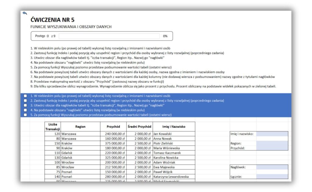 ćwiczenia średniozaawansowany