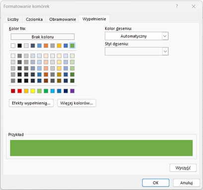 Formatowanie warunkowe na podstawie formuły