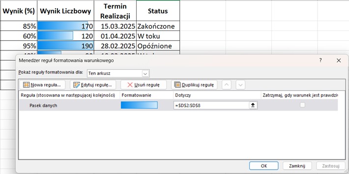 formatowanie warunkowe Excel