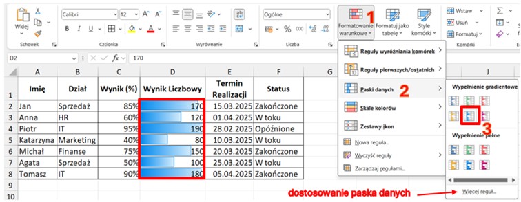 formatowanie warunkowe Excel