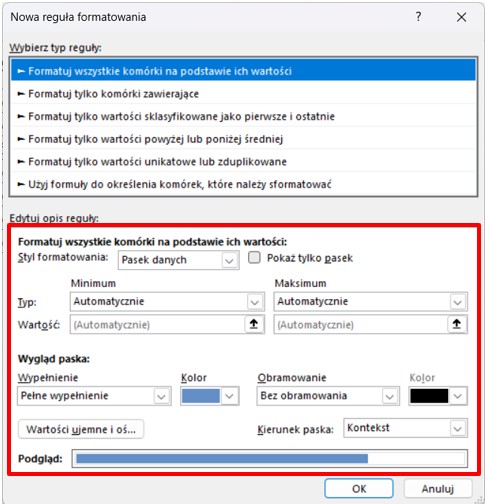 formatowanie warunkowe Excel