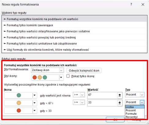 formatowanie warunkowe Excel