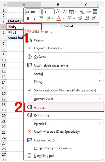Tabele przestawne Excel
