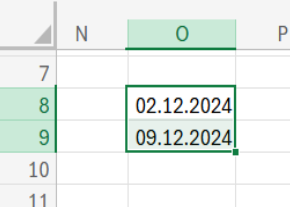 Dwie daty w Excelu zaznaczone jednocześnie