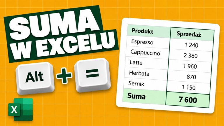 Suma w Excelu - jak zrobić sumę kolumny, wierszy i wybranych komórek